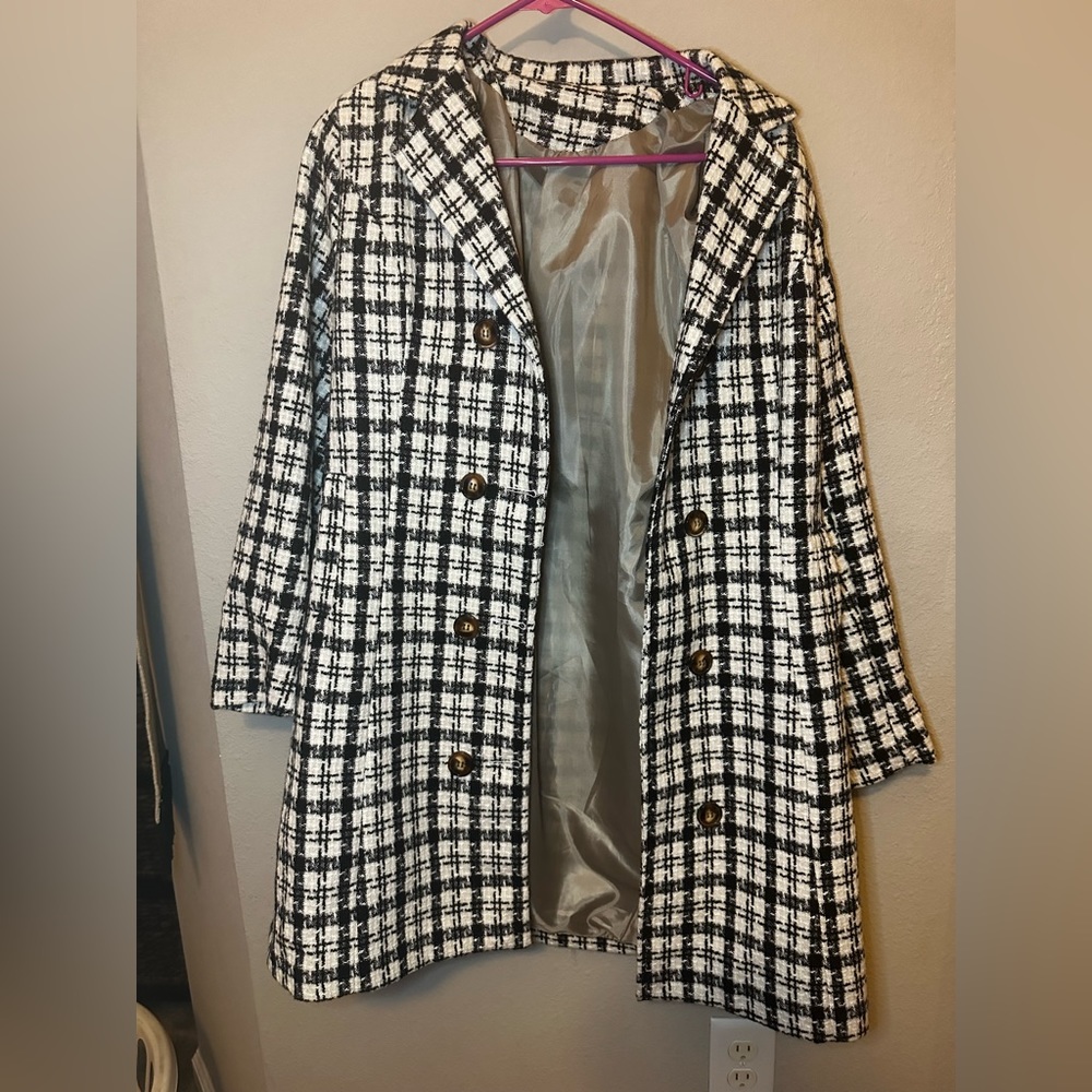 Plaid long coat vintage